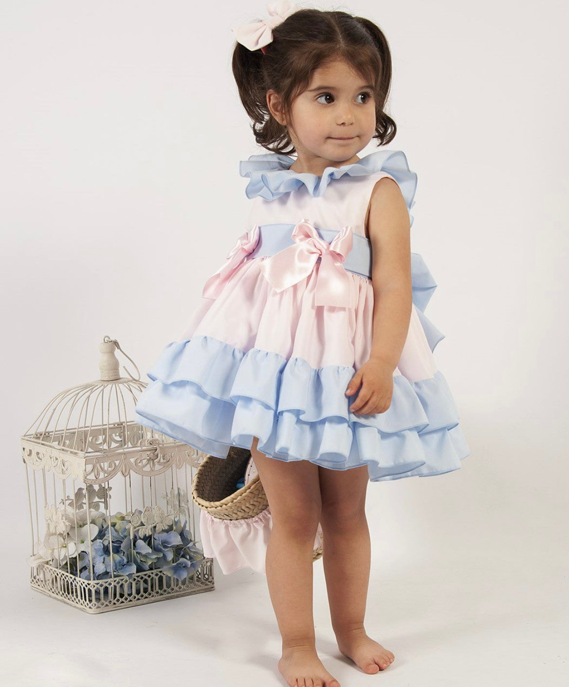 VE24-41 Baby Pink & Blue puffball dress