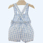 Blue gingham dungarees