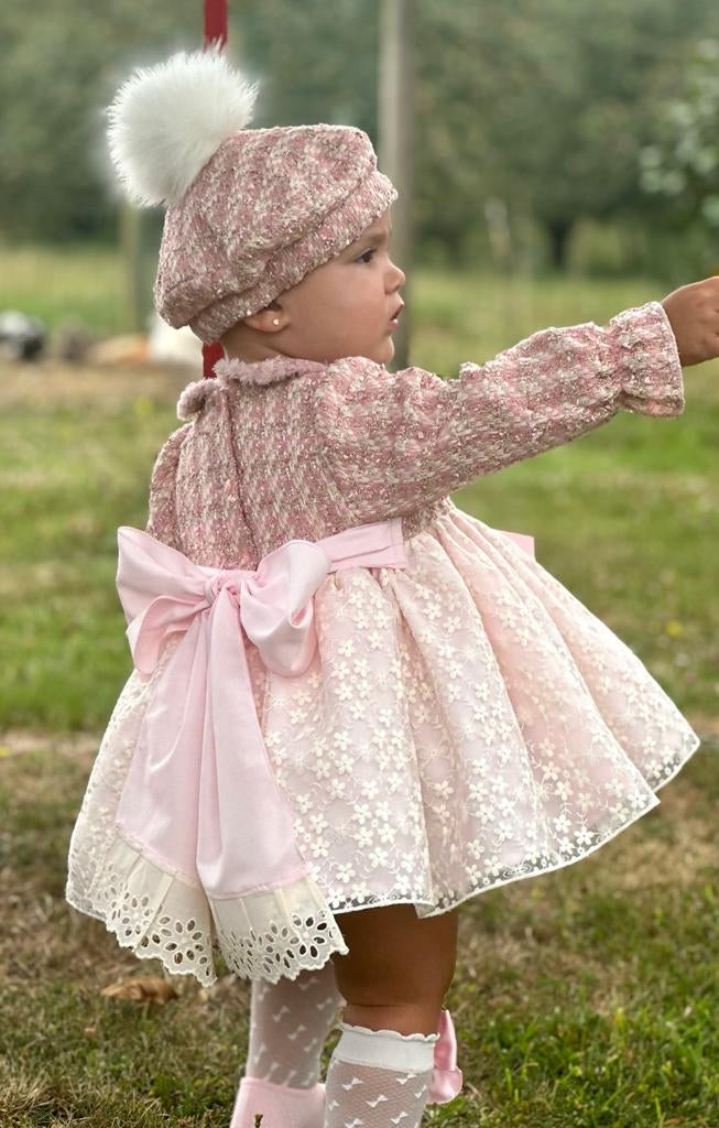 Pink tweed dress