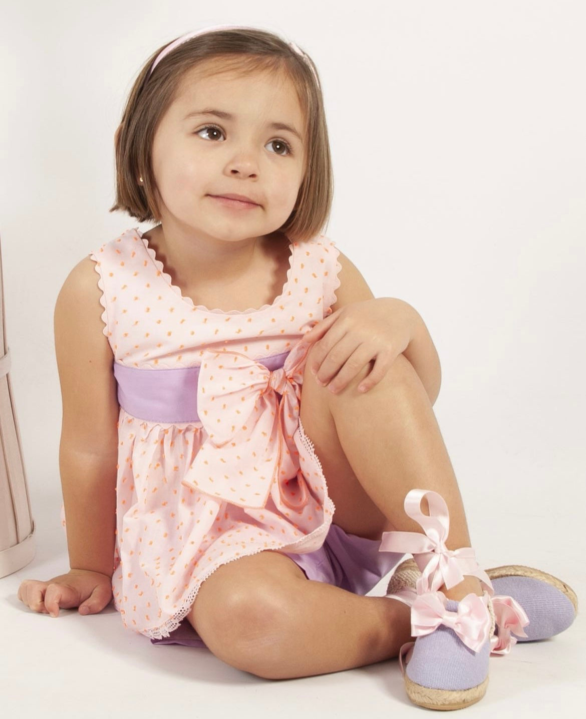 VE24-32 Lilac & Pink Blouse & Shorts set