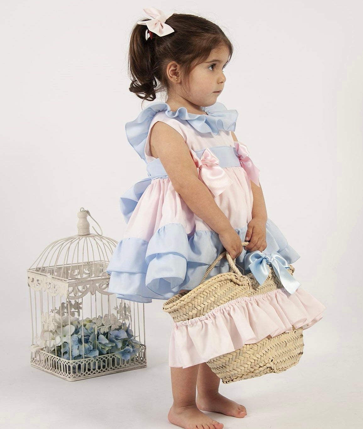 VE24-41 Baby Pink & Blue puffball dress