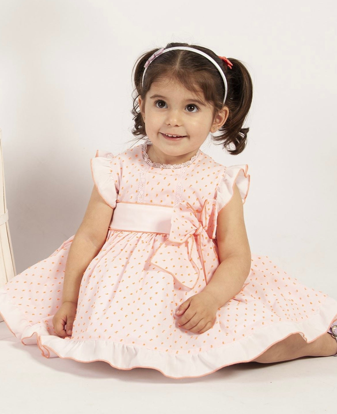 VE24-33 Pink & Peach puffball dress