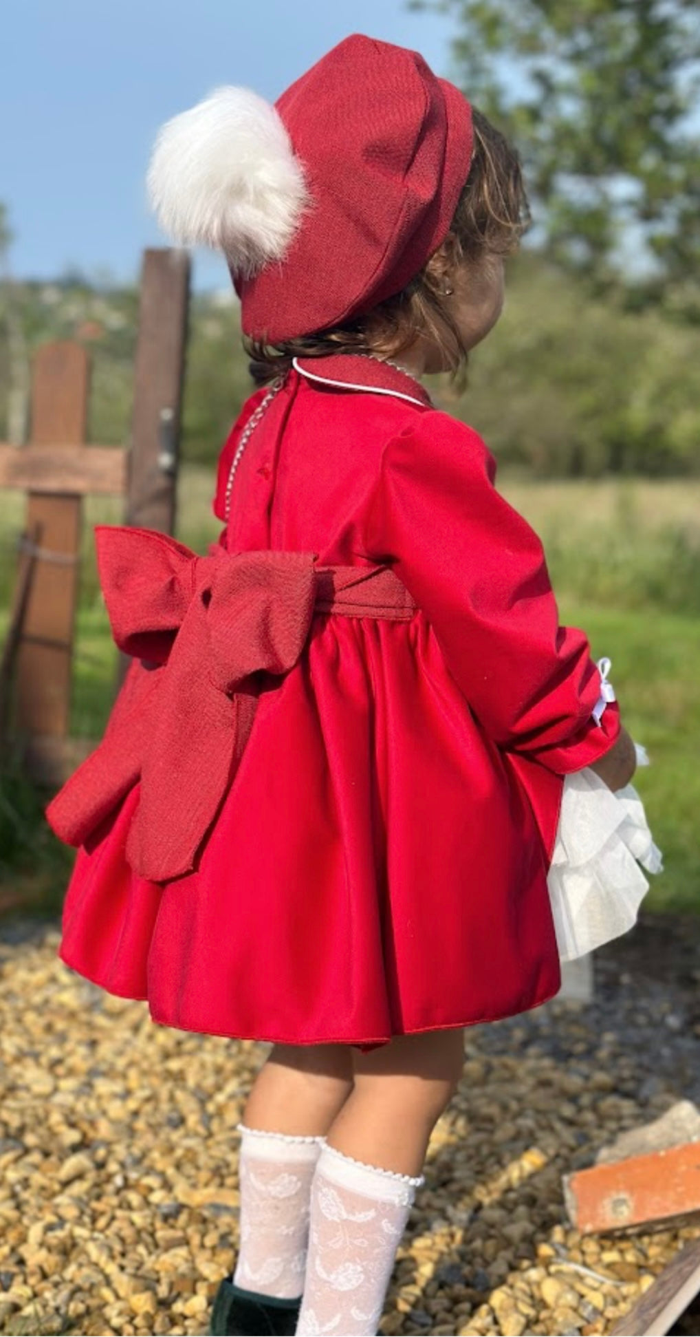 Noel red velvet Puffball Dress