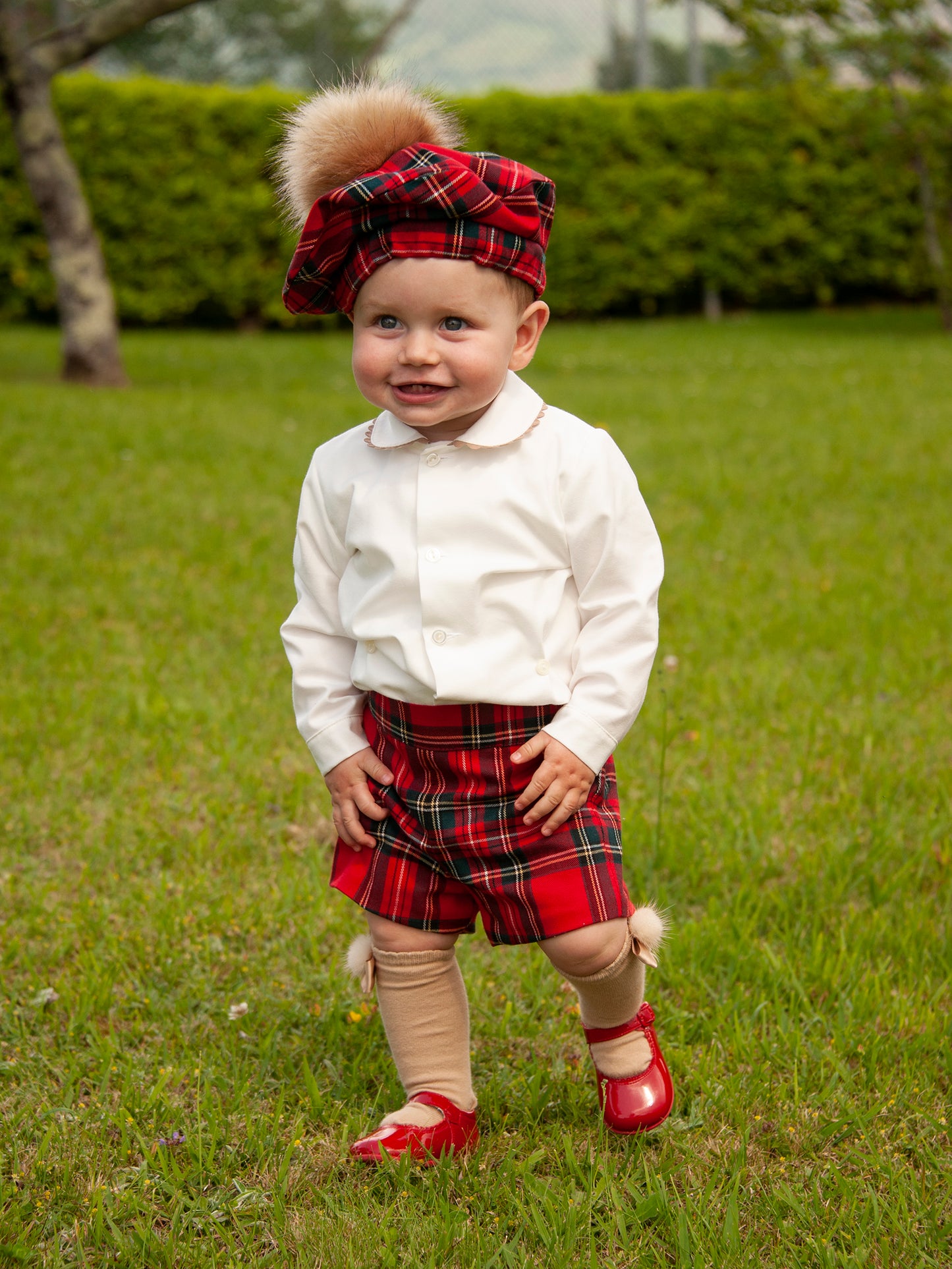 IN23-27 Red tartan boys set