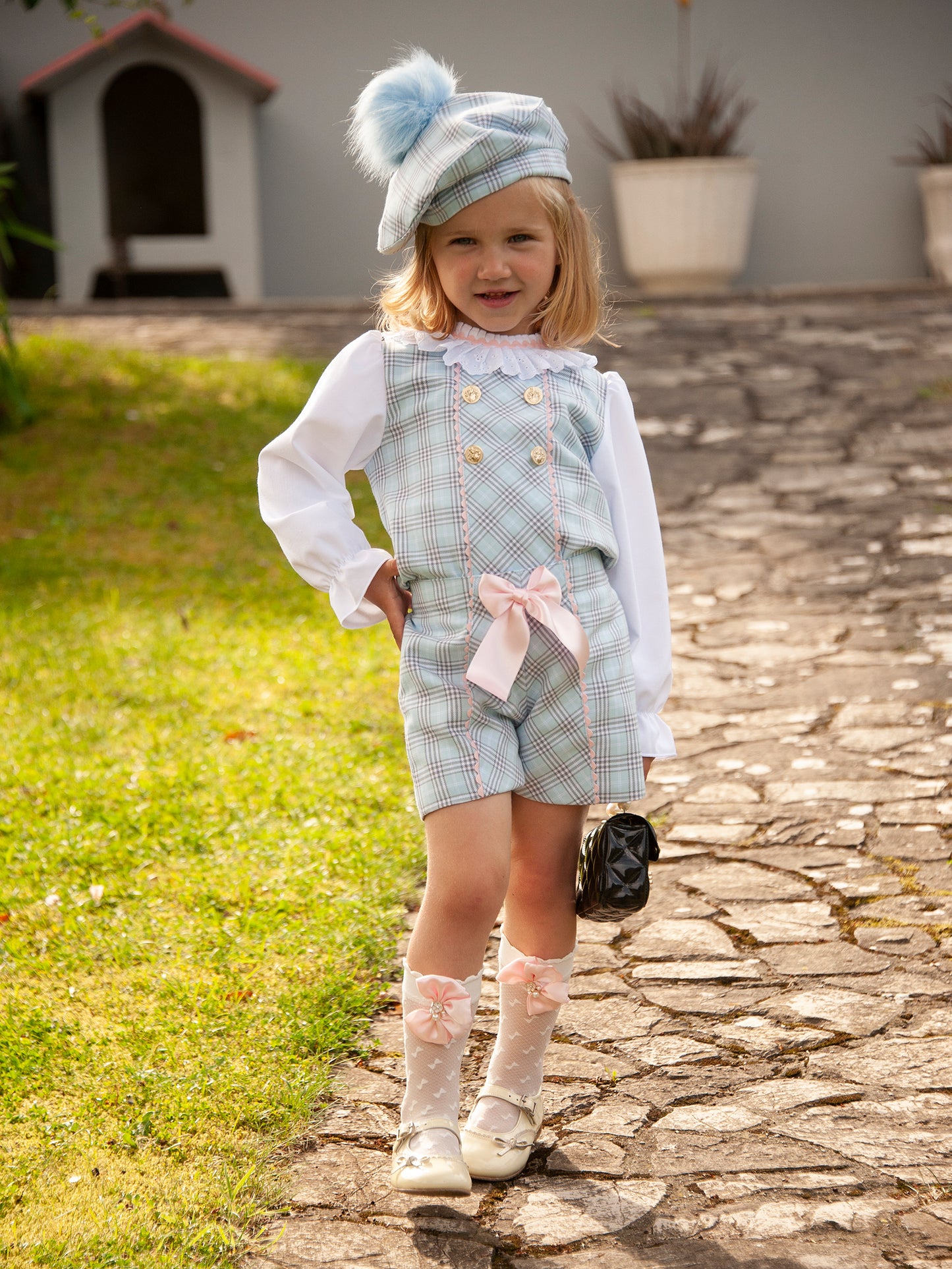 IN23-37 Blue Blouse & shorts set