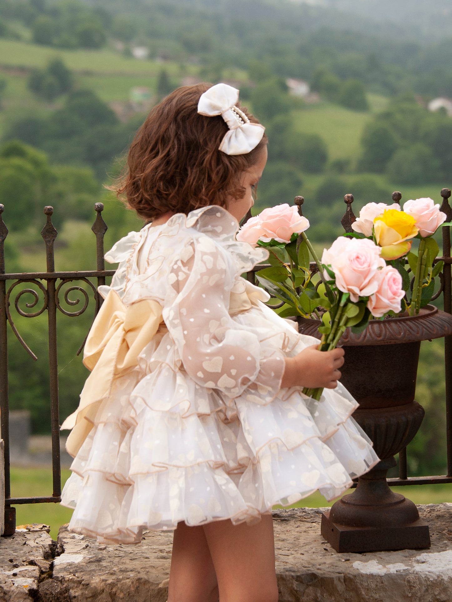 IN23-25 Organza cream heart dress