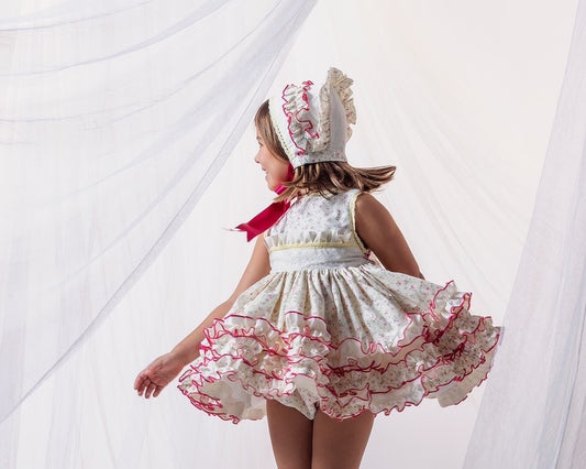 Ela Easter lemon & hot pink dress set