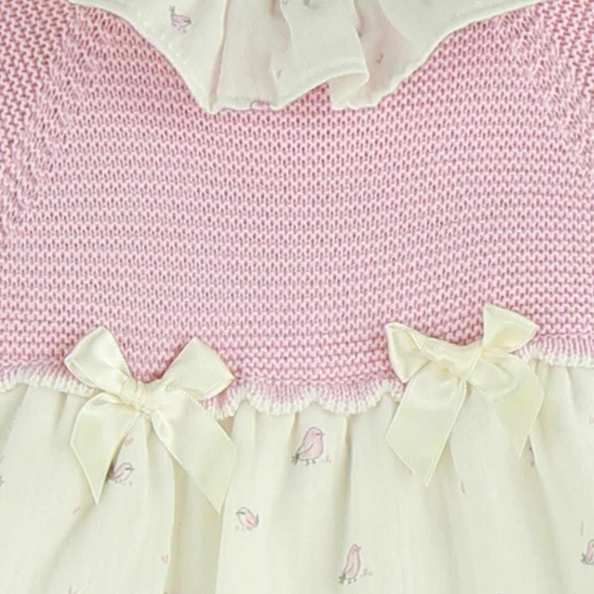 Baby Pink & Cream knitted Dress Set