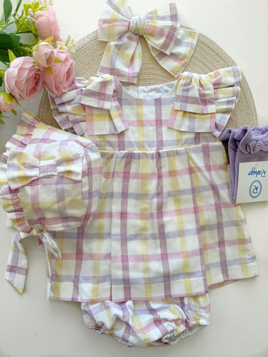 Rahigo Lilac Gingham Dress Set