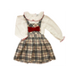 Burberry Style Pinafore & Blouse Set