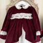 Burgundy velvet Puffball Dress