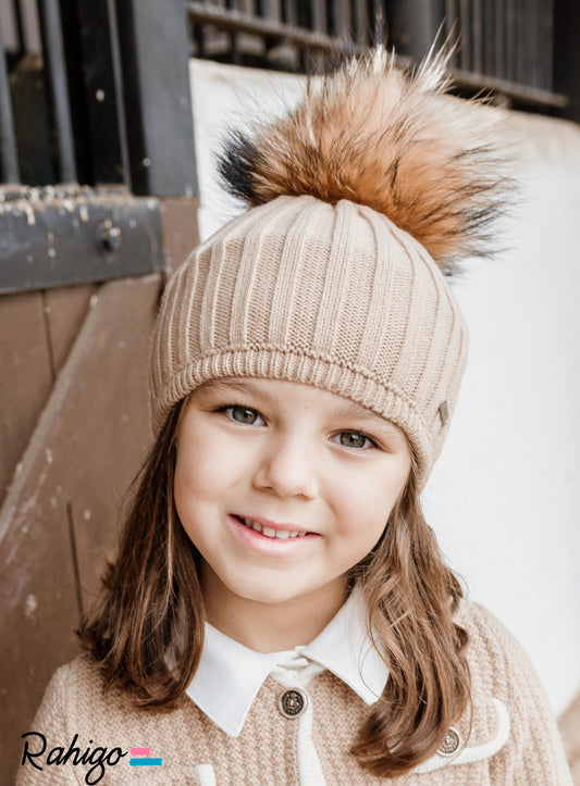 Rahigo Beige Faux Fur Beret