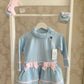 Rahigo Baby Blue & Pink Dropwaist Dress