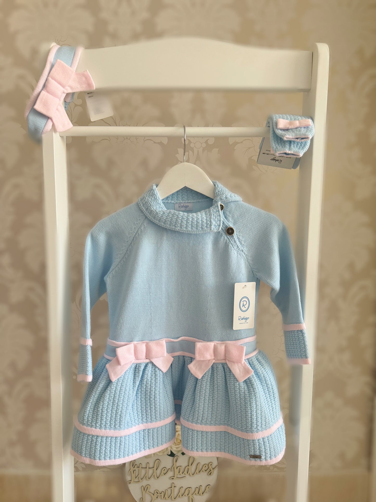 Rahigo Baby Blue & Pink Dropwaist Dress