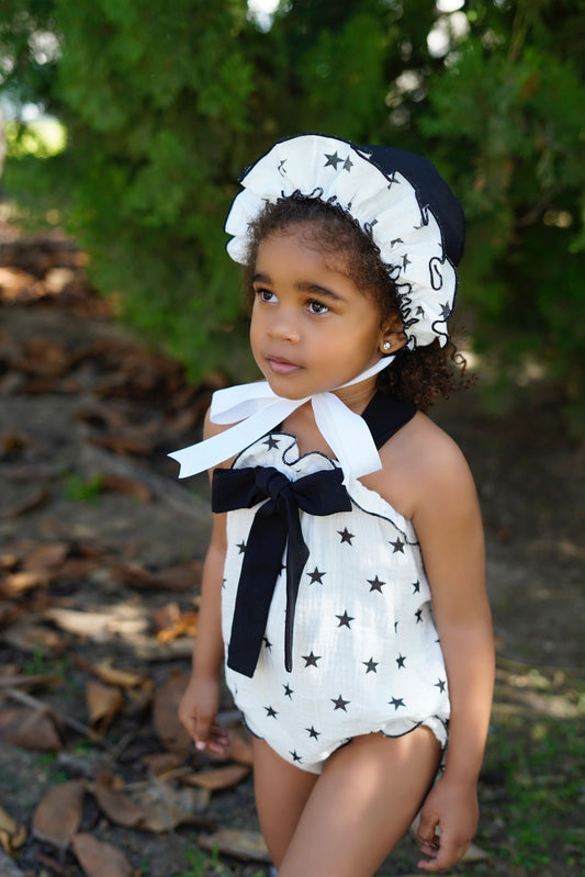 Lilia Romper & Bonnet set