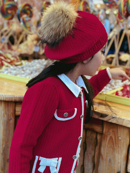 Rahigo Red Faux Fur Beret