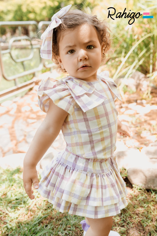 Rahigo Lilac Gingham Blouse & skorts (6m-48m)