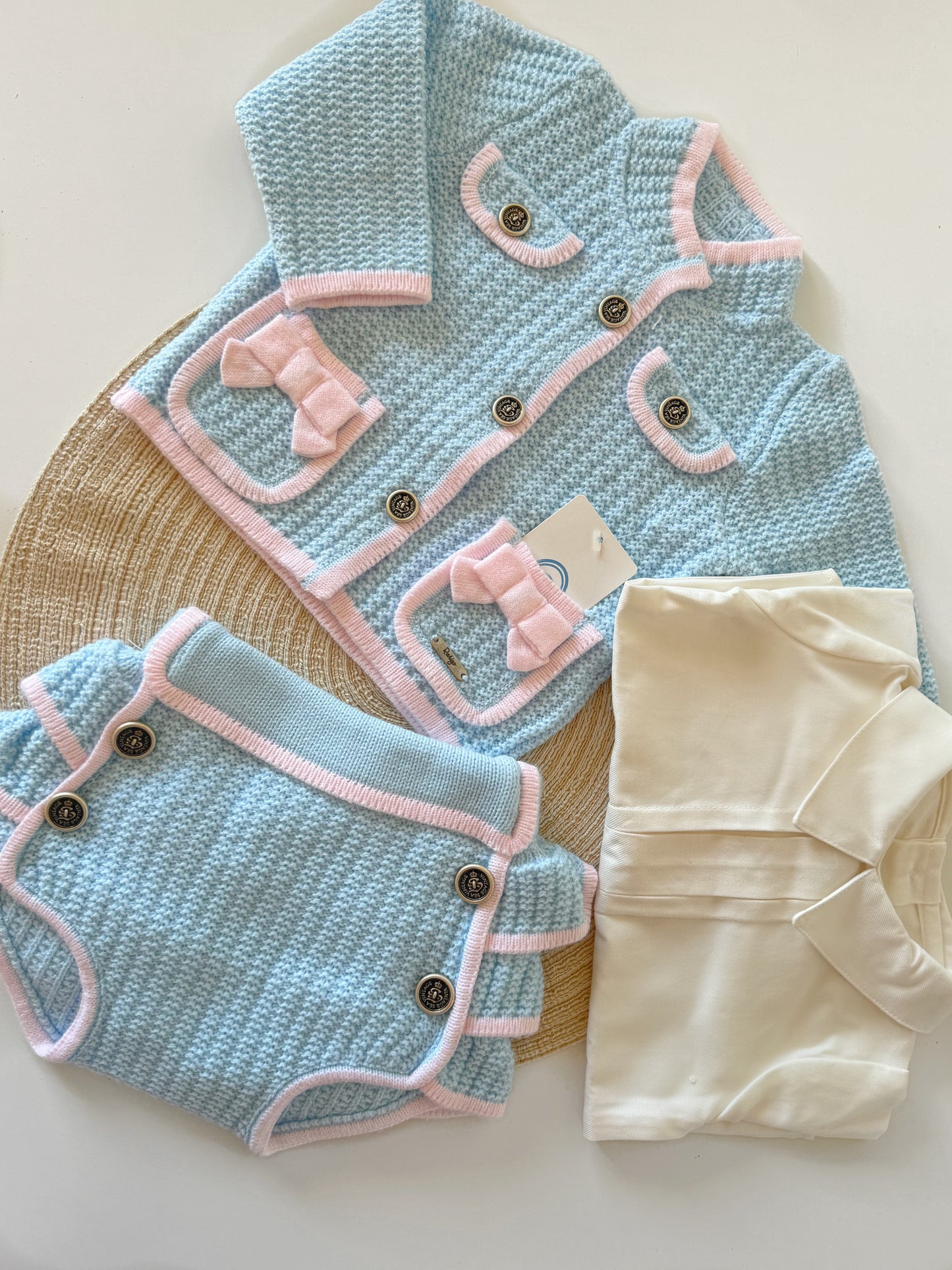 Rahigo Baby Blue & Pink 3 Piece Bloomer Set