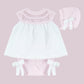 Baby pink & white 3 piece dress set