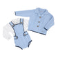 Rahigo Baby Blue & Navy Boys 3 Piece Romper Set