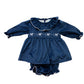 Navy Velvet Dress Set