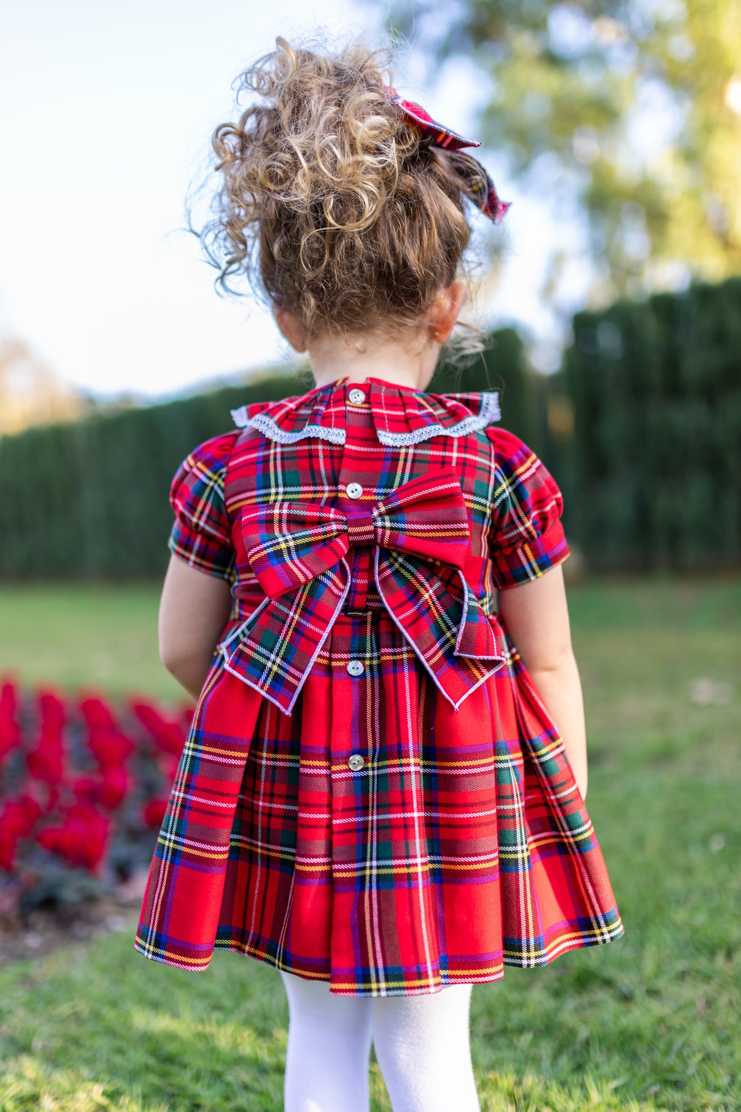 Naxos Red Tartan Smocked Dress