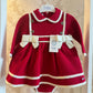 Rahigo Red & Cream Dress & Bloomer Set