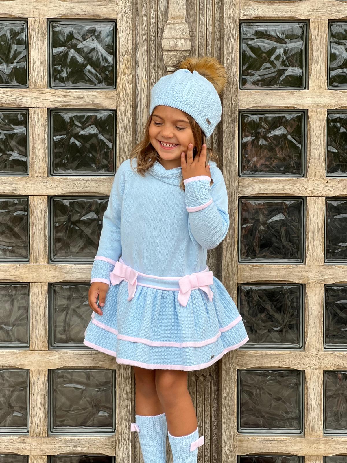 Rahigo Baby Blue & Pink Dropwaist Dress