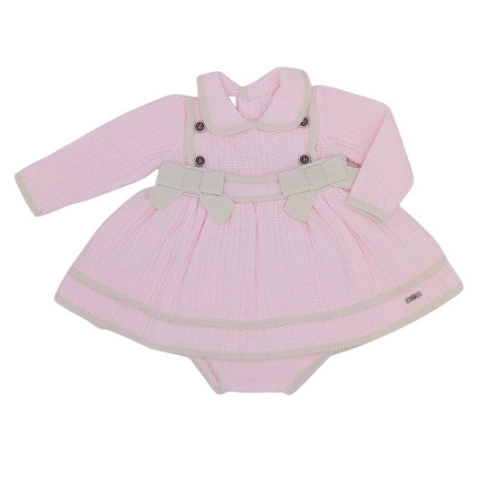 Rahigo Baby Pink & Cream Dress & Bloomer Set