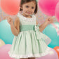 VE24-38 Mint Candy stripe puffball dress