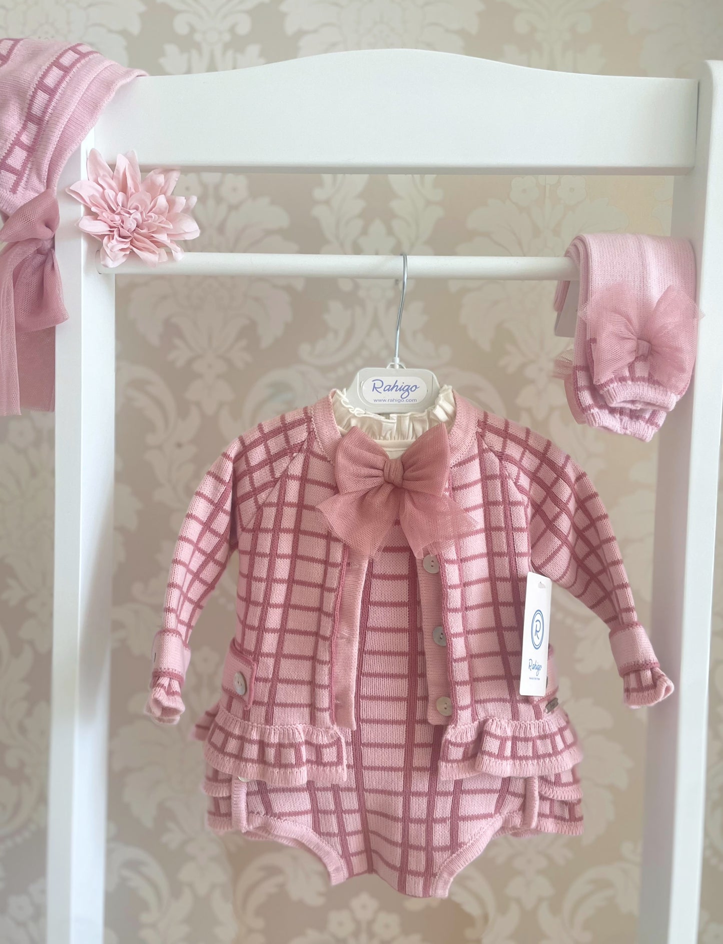 Rahigo Baby Pink & Dusky Pink 3 Piece Romper Set