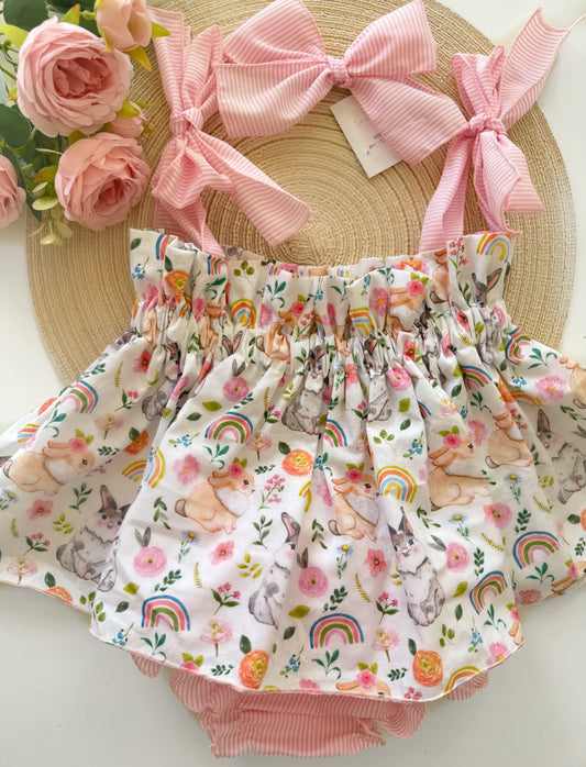 Ela Easter Dress, knickers & bow set