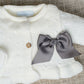 Cream with grey bow cardigan
