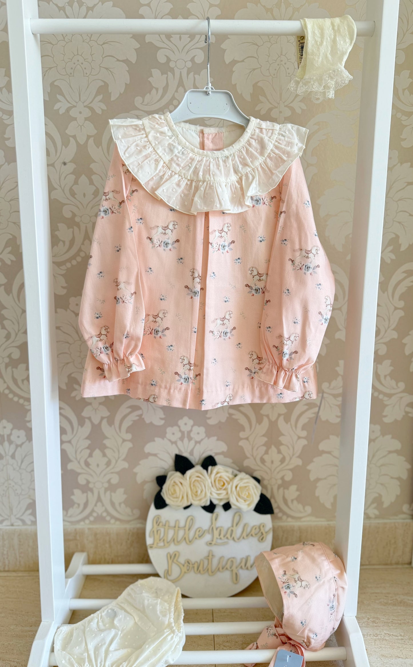 Rocking Horse Dress & Bonnet set