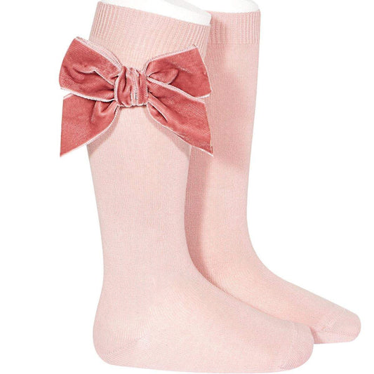 Condor velvet dusky pink socks