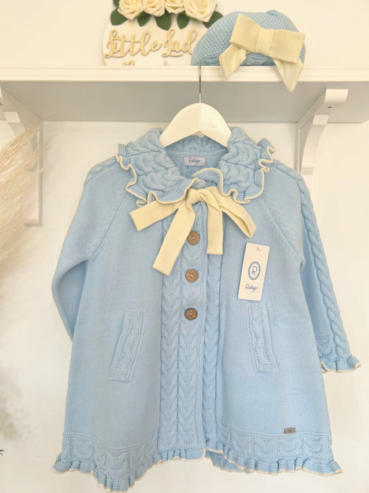 Baby blue & cream coat