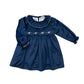 Navy Velvet Smocked dress