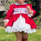 Red velvet Puffball Dress