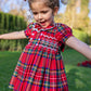 Naxos Red Tartan Smocked Dress