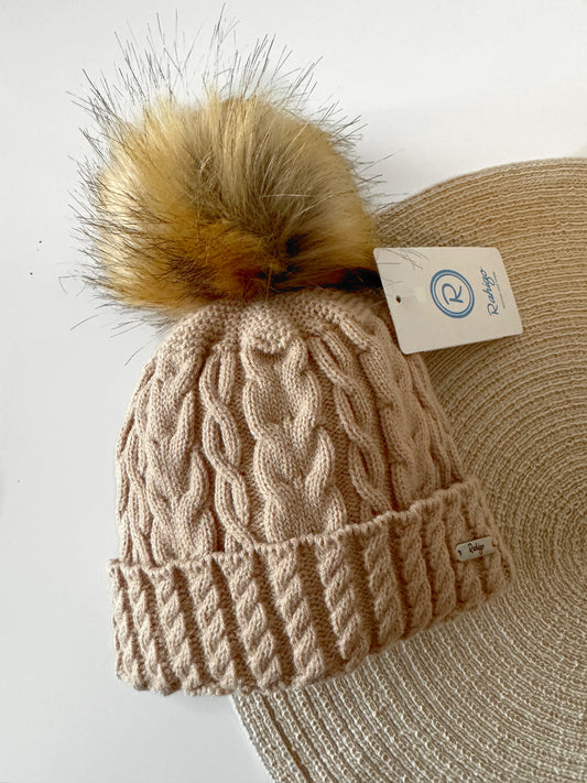 Faux Fur Beige Hat