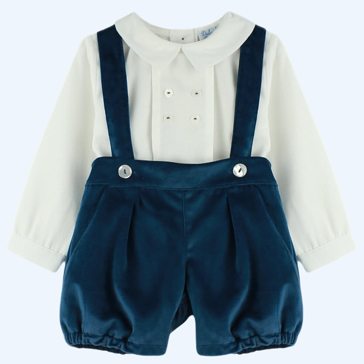 Navy Velvet Boys Set