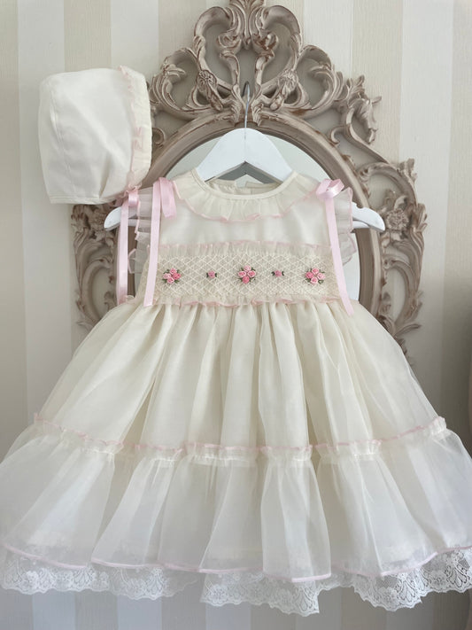 PC23-09 Pink smocked dress