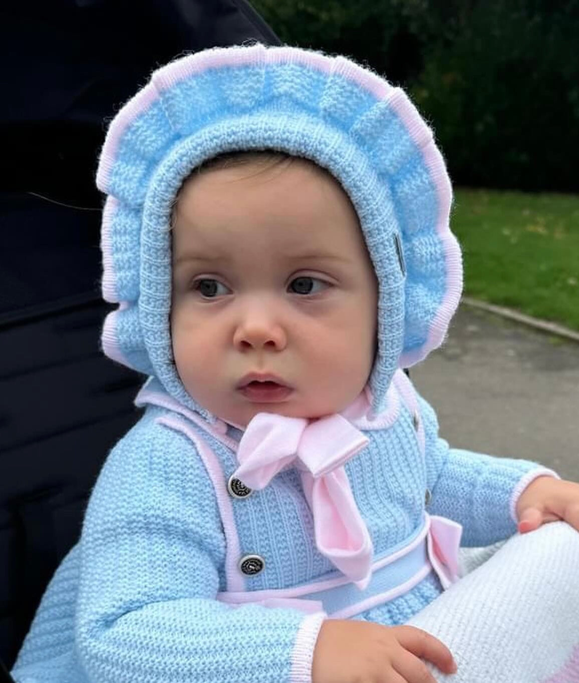 Rahigo Baby Blue & Pink Bonnet