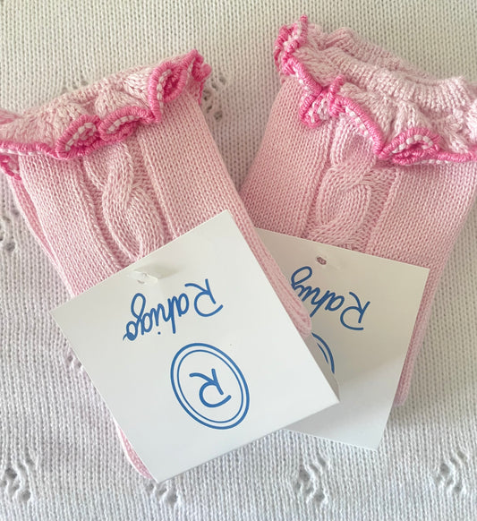 Baby pink & hot pink frilly socks