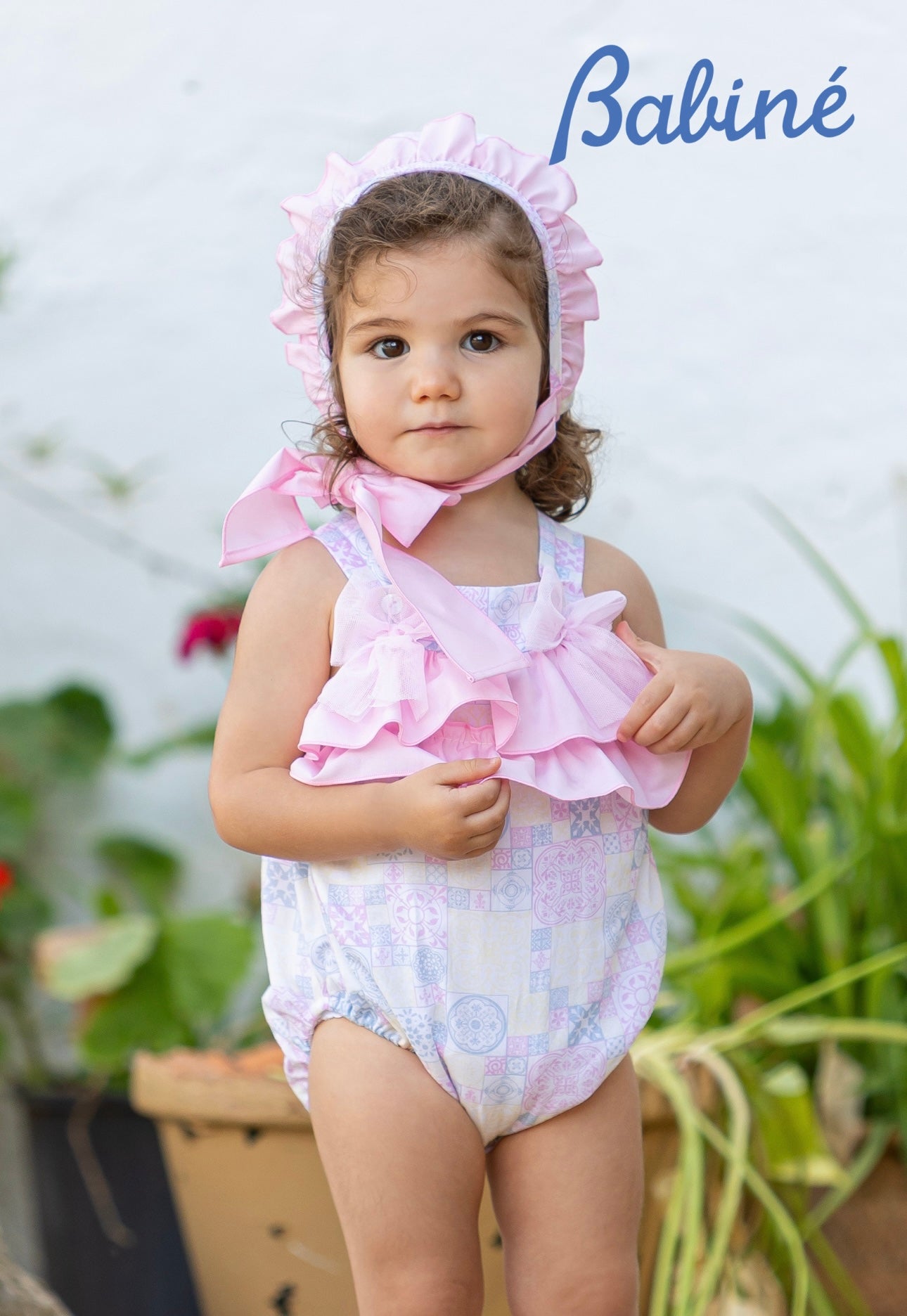 Azulejo Romper & Bonnet set