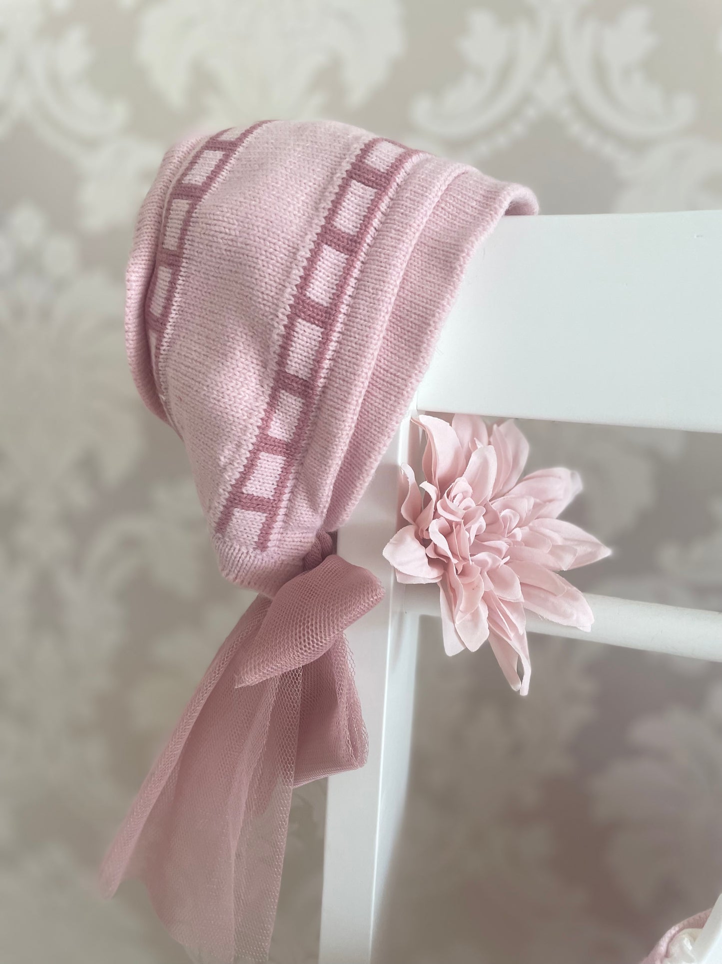 Rahigo Baby Pink & Dusky Pink Bonnet