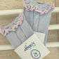 Baby blue & pink frilly socks