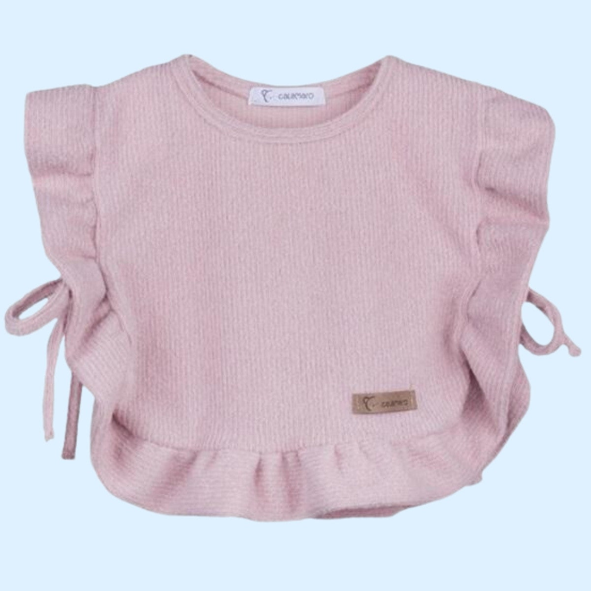 Pink knitted bib