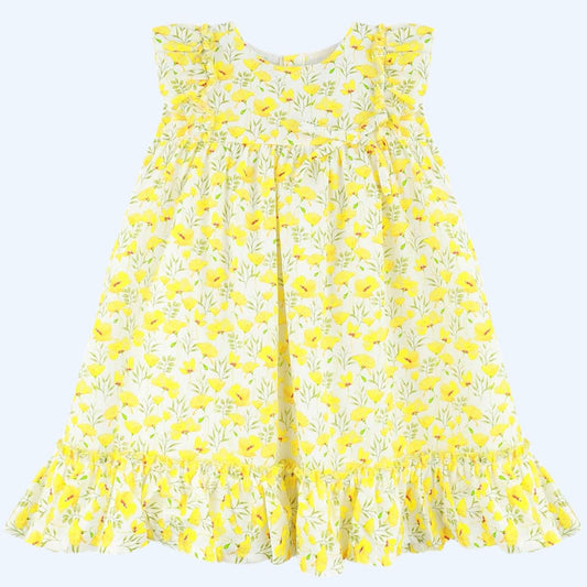 Babyferr yellow flower older girls dress