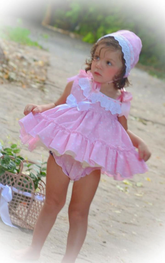 Ela pink star dress set